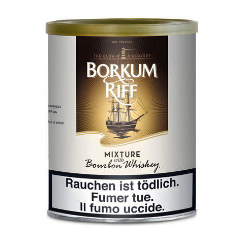 Tabac à pipe Borkum Riff Bourbon Whiskey, boîte de 200 g