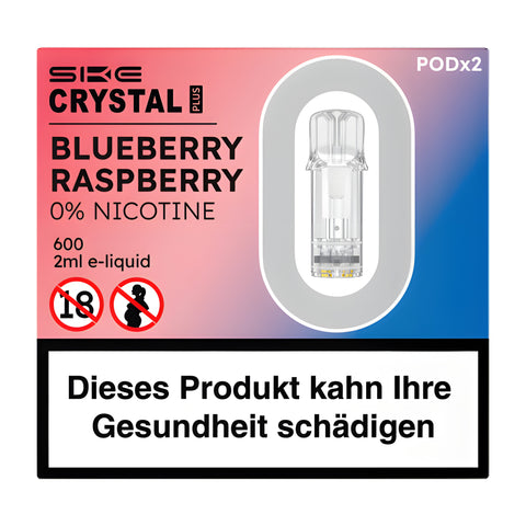 Crystal Plus Myrtille Framboise 0 % nicotine 2x2 ml E-Pod