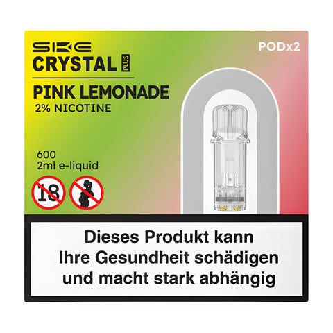 Crystal Plus Pink Lemonade 2 % de nicotine, 2 capsules de 2 ml