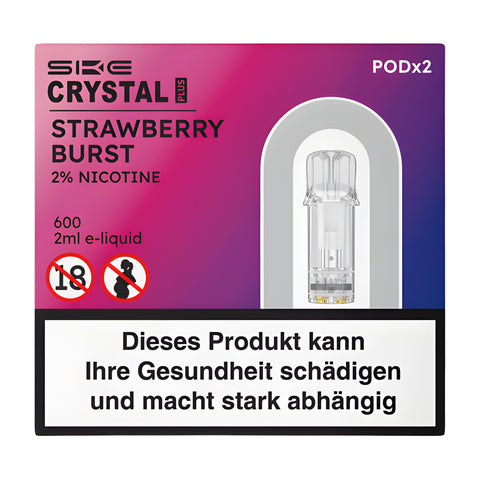 Crystal Plus Strawberry Burst 2% nicotine 2x2ml E-Pod