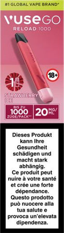 Vuse GO Reload 1000 Pen Strawberry Ice 20mg