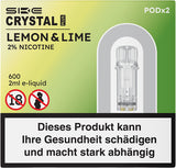 Crystal Plus Lemon Lime 2% Nikotin 2x2ml E-Pod