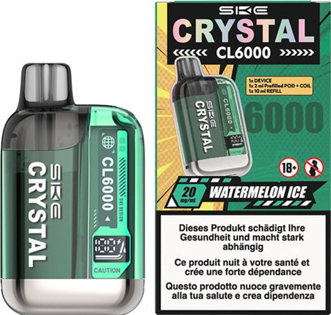 SKE Crystal CL6000 2ml + 10ml Waterm. Ice 2% Nic.