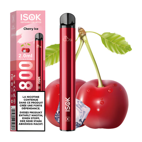 ISOK X Cherry Ice 800 bouffées 20mg nicotine