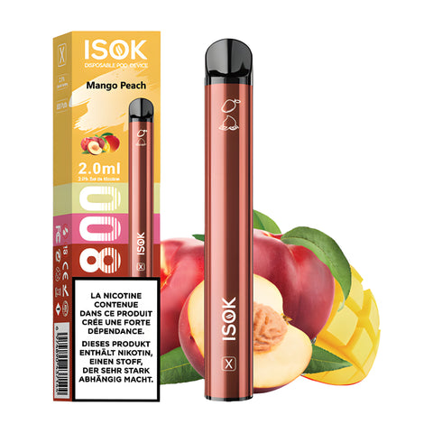 ISOK X Mangue Pêche 800 bouffées 20 mg de nicotine