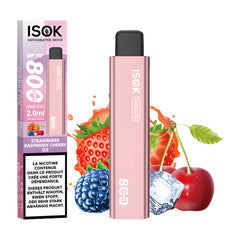 ISOK X Fraise Framboise Cerise Glacée 800 Bouffées 20mg de Nicotine
