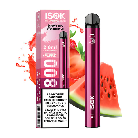 ISOK X Fraise Pastèque 800 bouffées 20 mg