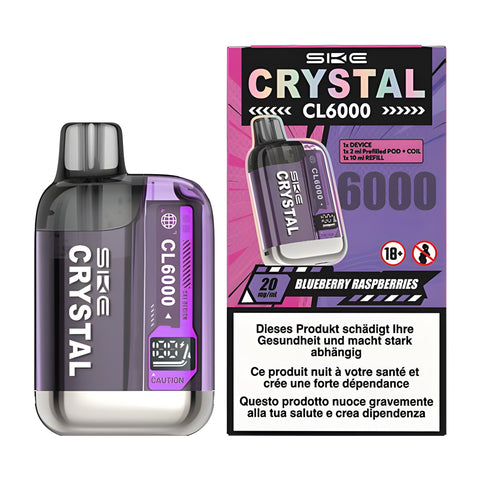 SKE Crystal CL6000 2ml + 10ml Blueb. Rasb. 2% Nic.