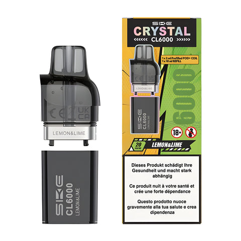 SKE Crystal CL6000 refill 2ml + 10ml Lemon 2% Nic.