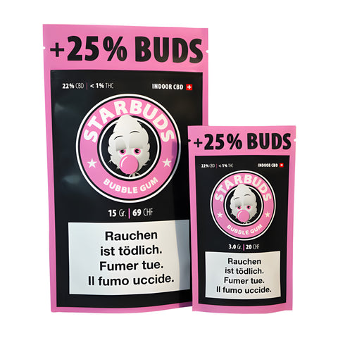 Starbuds CBD Bubble Gum - Pack de 5 x 2,5 g