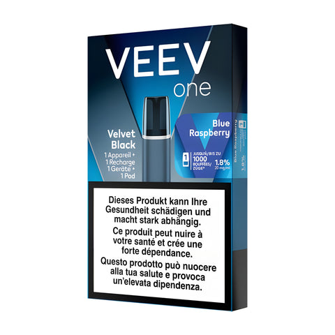 Kit Veev One Velvet Black Framboise + Pod 1,8 %