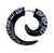 Fake Plug Horn 6mm - Black Spiral 2 Stk.