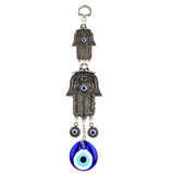 Wandbehang Hamsa mit Nazar, Silber, 23cm